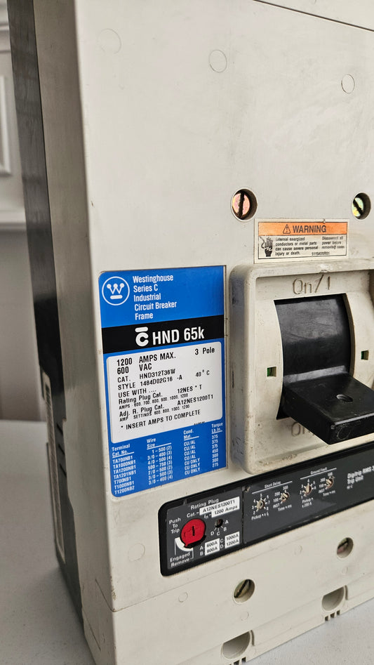 HND312T36W - HND312T36W Westinghouse Cutler-Hammer 1200 Amp 3-Pole LSIG Circuit Breaker