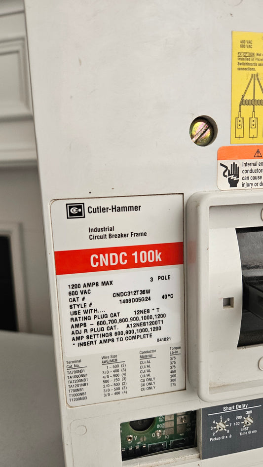 CNDC312T36W - CNDC312T36W Eaton Cutler-Hammer 1200 Amp 3-Pole LSIG Circuit Breaker